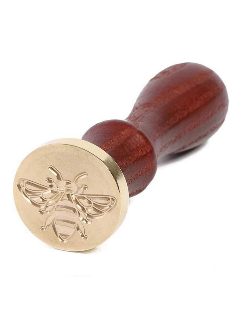 Generic 6PCS Romantic Rose Heart Wax Seal Stamp Set with Brass Head Wooden Handle for Invitations Crafts Gifts Legal Documents Security Anti Counterfeiting Packaging 90mm Length 25mm Diameter - Image 3