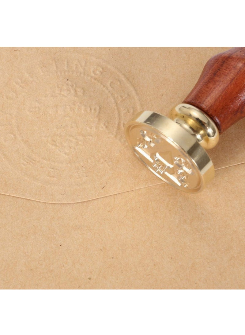 Generic 6PCS Romantic Rose Heart Wax Seal Stamp Set with Brass Head Wooden Handle for Invitations Crafts Gifts Legal Documents Security Anti Counterfeiting Packaging 90mm Length 25mm Diameter - Image 5