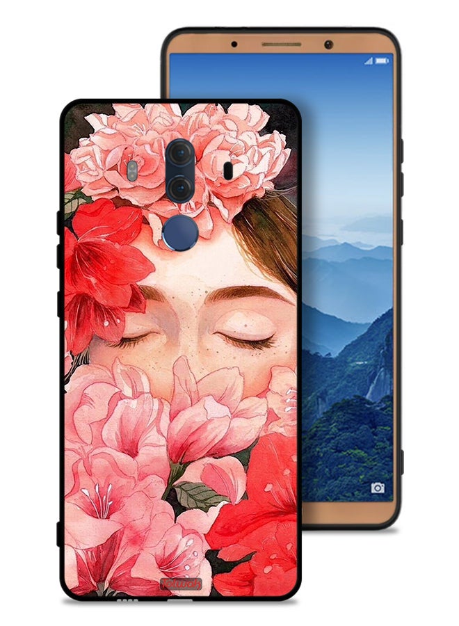 Tolwak Huawei Mate 10 Pro Protective Case Cover Girl Face Hide In Flowers Art - Image 1
