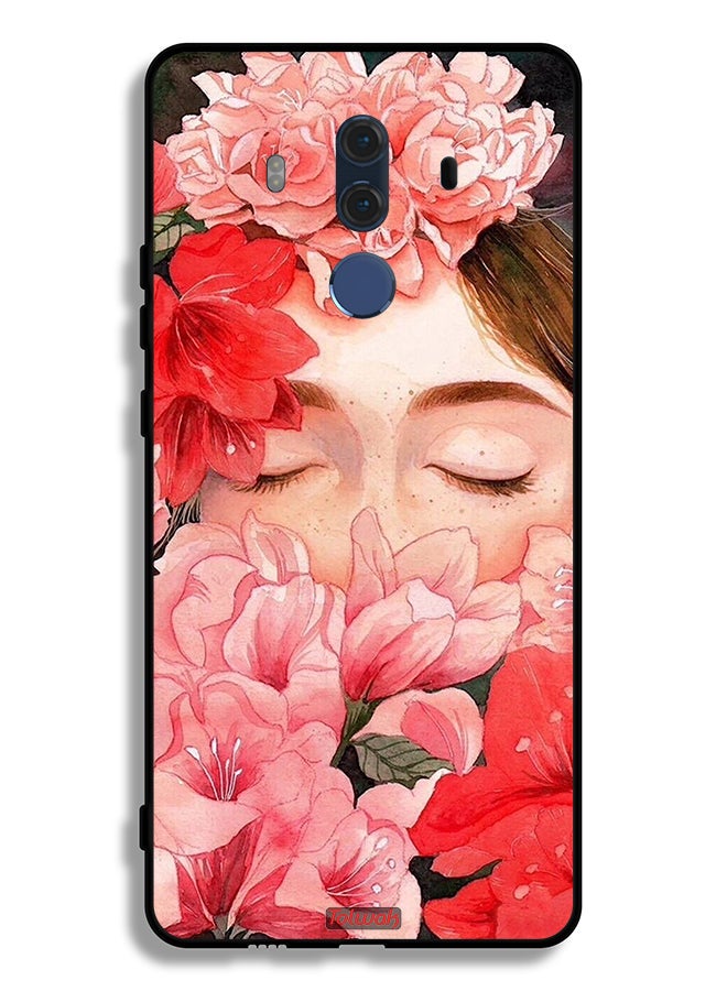 Tolwak Huawei Mate 10 Pro Protective Case Cover Girl Face Hide In Flowers Art - Image 2