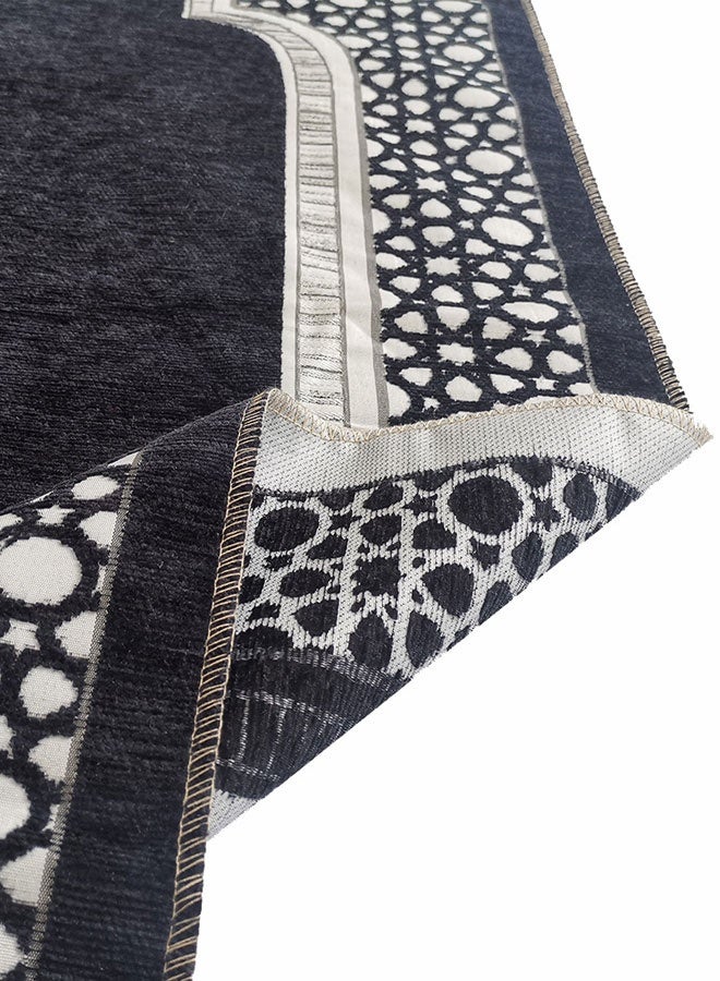 HAWAWA Prayer Rug and Prayer Beads for Men and Women Large Thin Lightweight Polyester Prayer Mat Anti Slip Folding Bedroom Rug, Prayer Mats for Praying 70 x 110cm Black - Image 3