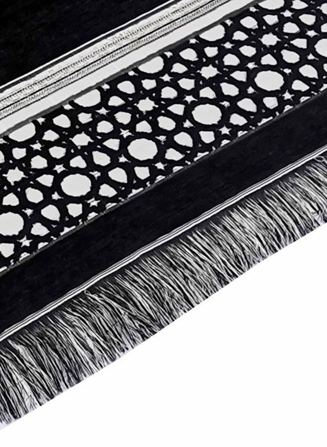 HAWAWA Prayer Rug and Prayer Beads for Men and Women Large Thin Lightweight Polyester Prayer Mat Anti Slip Folding Bedroom Rug, Prayer Mats for Praying 70 x 110cm Black - Image 4