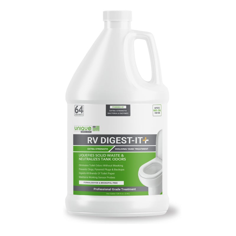 Unique RV DigestIt ExtraStrength RV Toilet Treatment  Liquifies Waste and All Brands of Toilet Paper  Odor Eliminator 128 oz