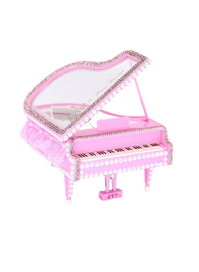 Piano Music Box Handmade Diy Material Bag Children's Toy Rotating Ballet Music Box Creative Birthday Gift-Color:Spare Skirt With 18 M B (white)  - Image 5