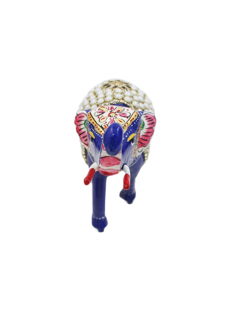 Antique Museum Handmade Hand Painted Elephant with carving Work 5 Inch  - Image 1