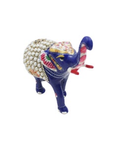 Antique Museum Handmade Hand Painted Elephant with carving Work 5 Inch  - Image 2