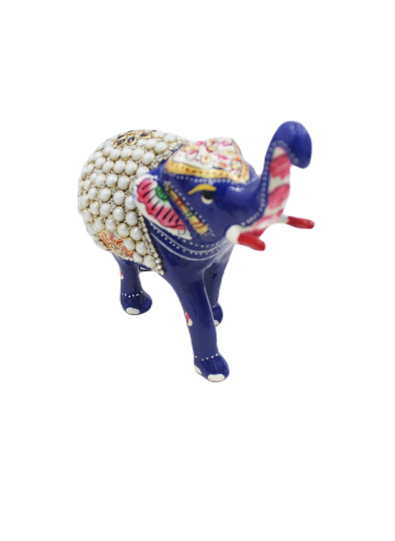 Antique Museum Handmade Hand Painted Elephant with carving Work 5 Inch  - Image 2