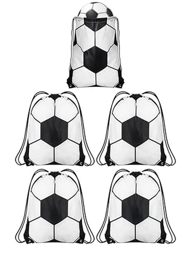 Party Set of 5 Football Party Favors Drawstring Gift Bags Sports Party Cheerleader Bag Football Party Supplies, Football Style, Classic  - Image 1