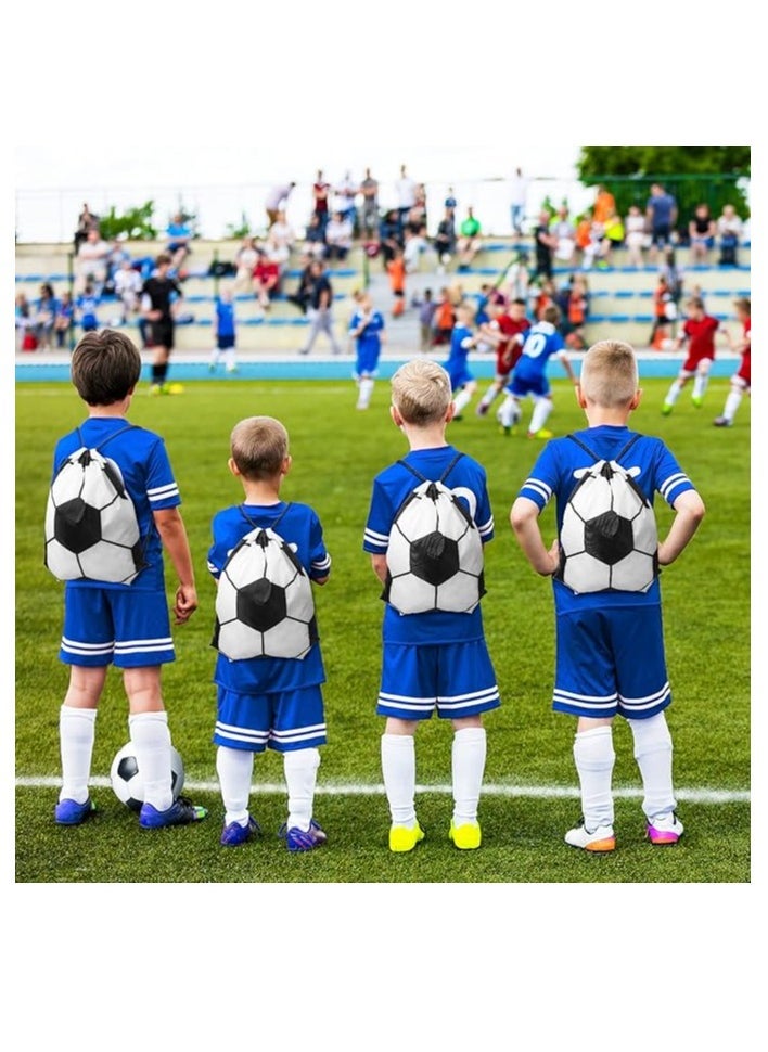 Party Set of 5 Football Party Favors Drawstring Gift Bags Sports Party Cheerleader Bag Football Party Supplies, Football Style, Classic  - Image 5