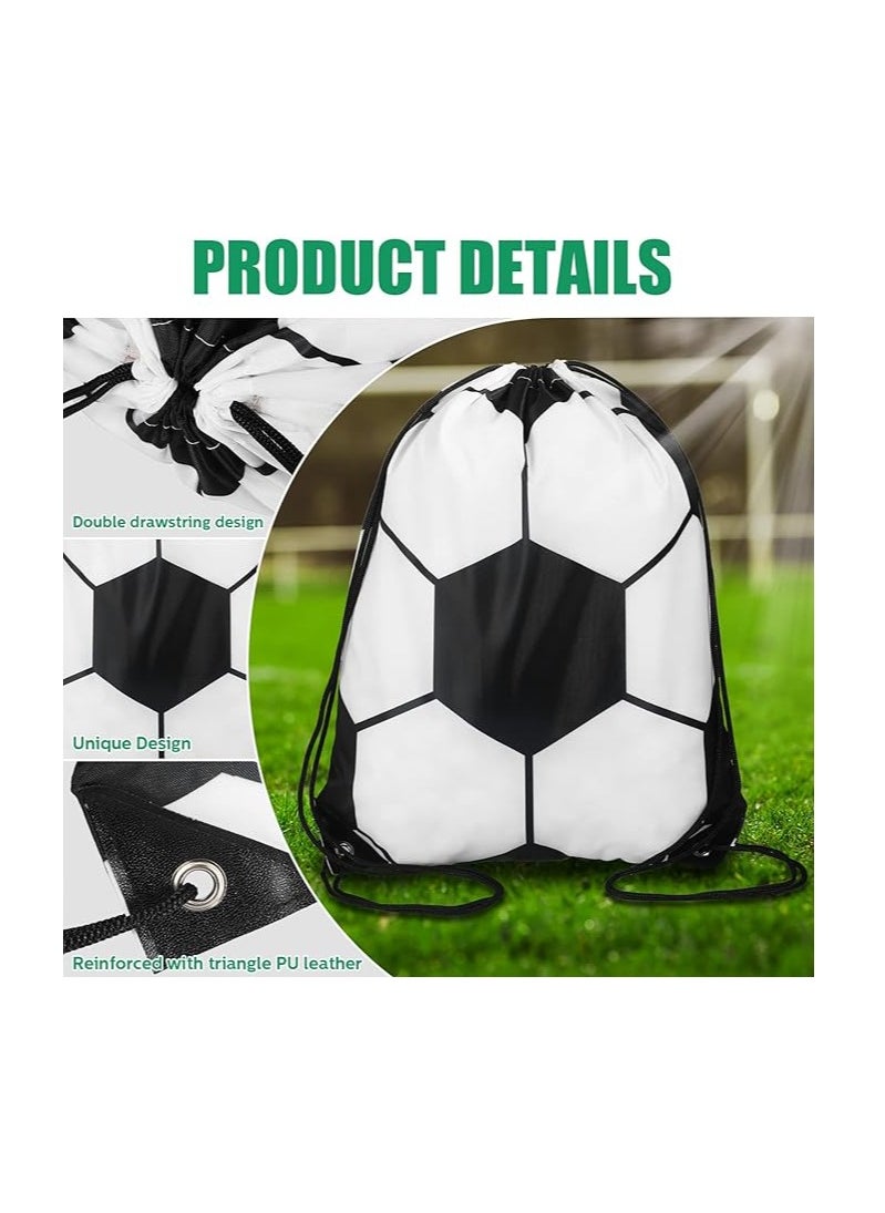 Party Set of 5 Football Party Favors Drawstring Gift Bags Sports Party Cheerleader Bag Football Party Supplies, Football Style, Classic  - Image 2
