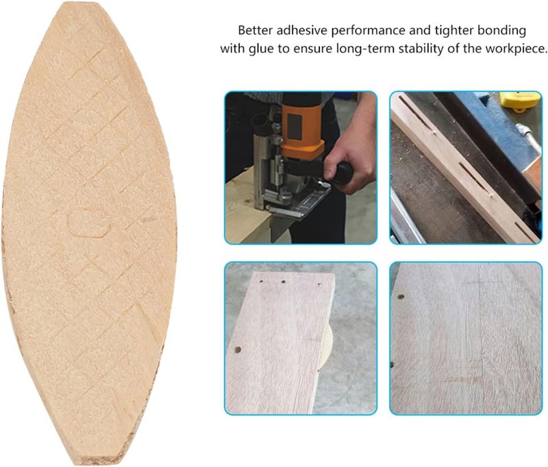 Wood Joining Biscuits Beech Wood Board Docking Tool Biscuit Joiner Docking Tool Joiner Accessories for Crafting Furniture Framing Joinery (0#) - Image 5
