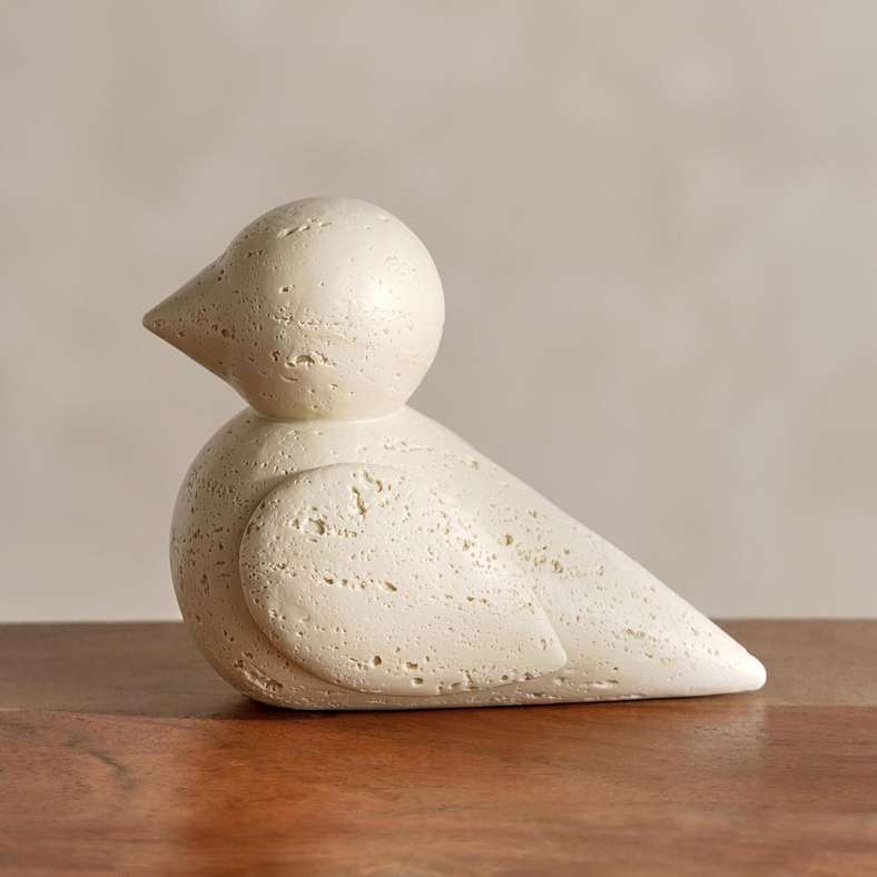 Pan Home Bird Polyresin Decor Figurine - Beige - Image 3