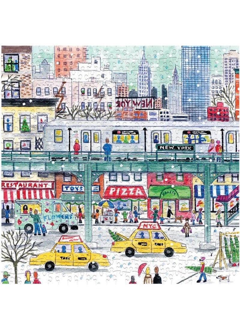 Galison 500 Piece New York City Jigsaw Puzzle for Adults and Families, Holiday Puzzle with Winter Scenery in New York City  - Image 2