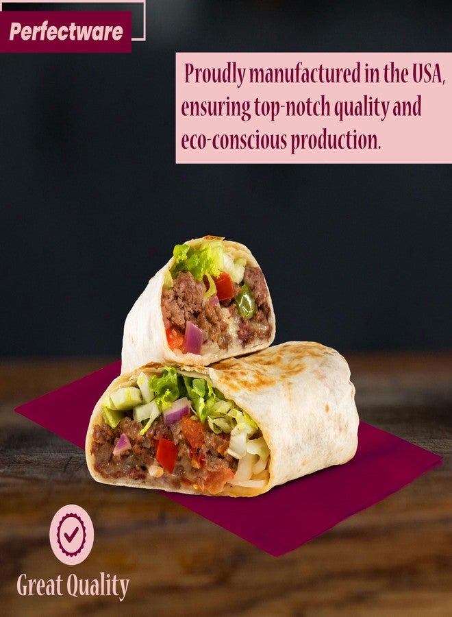 Perfectware 2 Ply Burgundy Paper Dinner Napkins - Pack of 50ct - Image 5