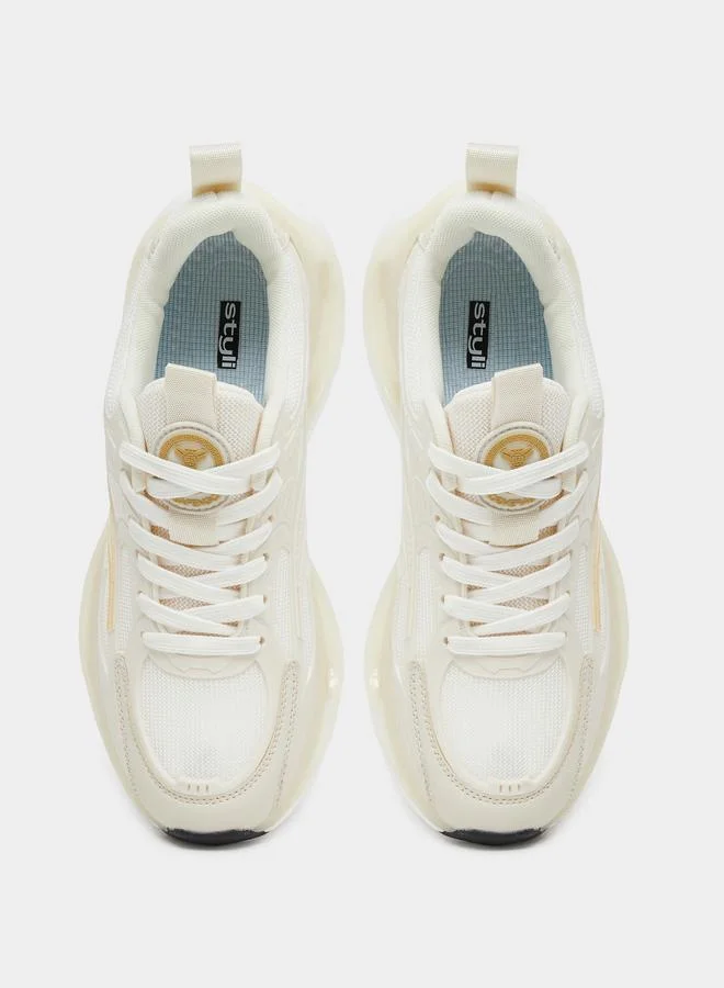 Styli Styli Panelled Lace Up Sneakers