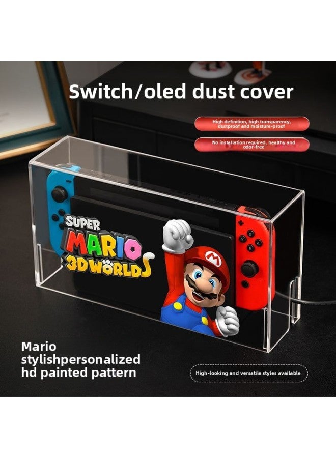 Loquat Switch Dust Cover Mario Nintendo Oled Console Game Base Box NS Acrylic Painted Protective Case-Product Color:Switch/oled Universal-Model:Mario 009  - Image 2
