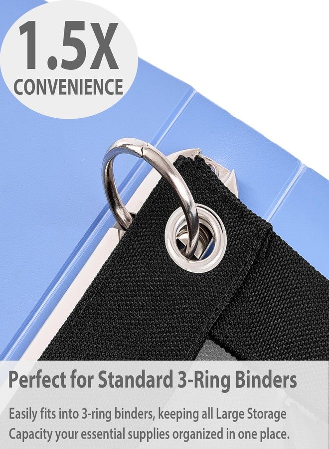 SPACEMATE 2 Pack Binder Pencil Pouch Case Box Bag for 3 Ring Binder School Supplies Girls Boys Kids, Clear Preppy Stuff Large Aesthetic Pen Organizer, Back to College Stationary, Coal Black - Image 5