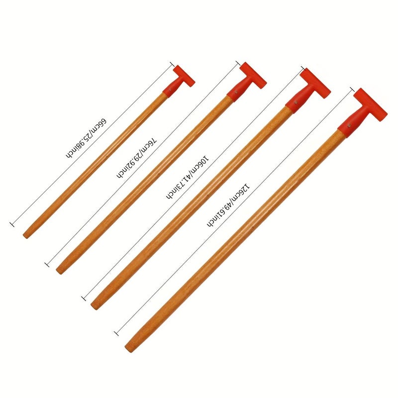 Type T Wooden Handle Garden Shovel 25.98 Inch Solid Wood Spade for Irrigation and Agricultural Use - Image 3