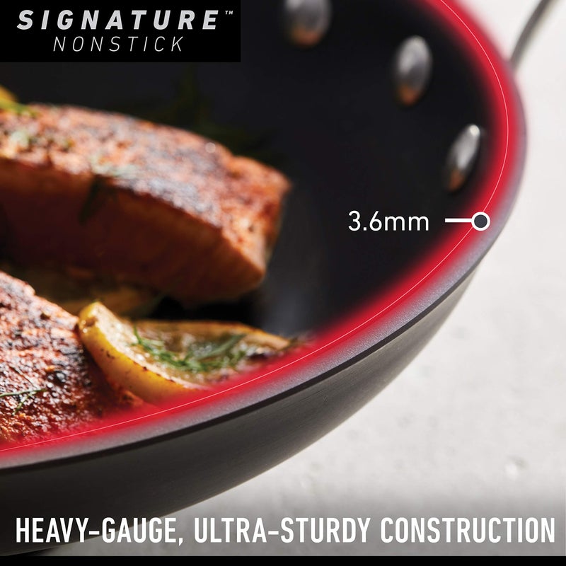 Calphalon Signature Hard-Anodized Nonstick Wok, 12", Flat-Bottom, Oven-Safe, PFOA-Free, Black - Image 3