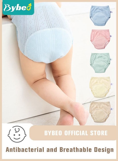 6 Pieces Breathable Potty Training Underwear, 6 Layers Breathable Cotton Absorbent Trainer Pants for Toddler Baby Boys Girls Waterproof
