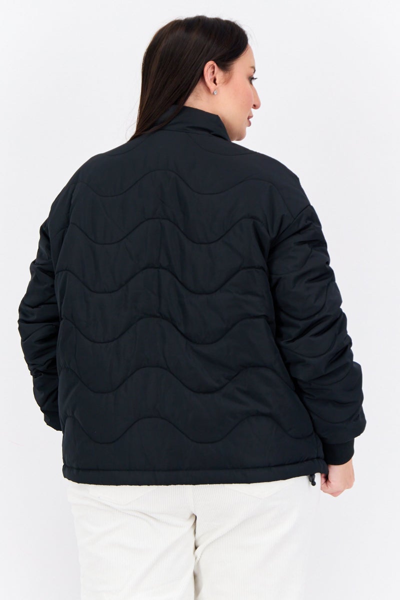 Lyle & Scott Women Brand Logo Quilted Jacket, Black - Image 3