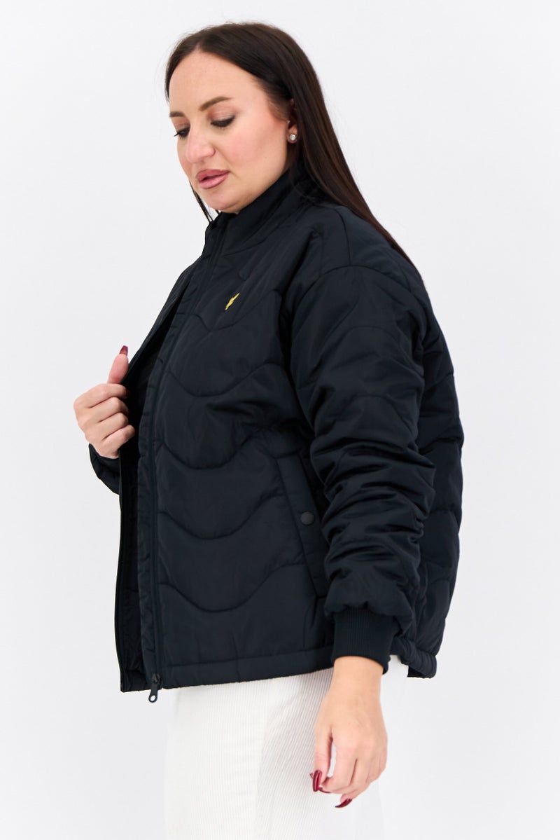 Lyle & Scott Women Brand Logo Quilted Jacket, Black - Image 2
