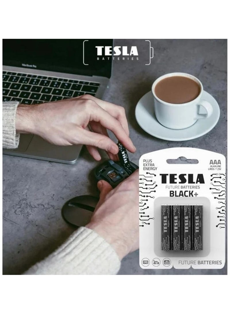 Tesla AAA Future Batteries Black Alkaline Constant Energy Power 4 Pcs Pack - Image 2
