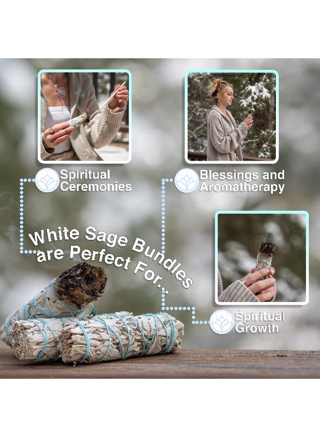 JL Local Handcrafted 4 Inch White Sage Sticks - Fresh, Natural California Sage Smudge Sticks with Instructions & Blessings - Wand Sage for Cleansing House Negative Energy & Other Smudging Rituals - Image 3