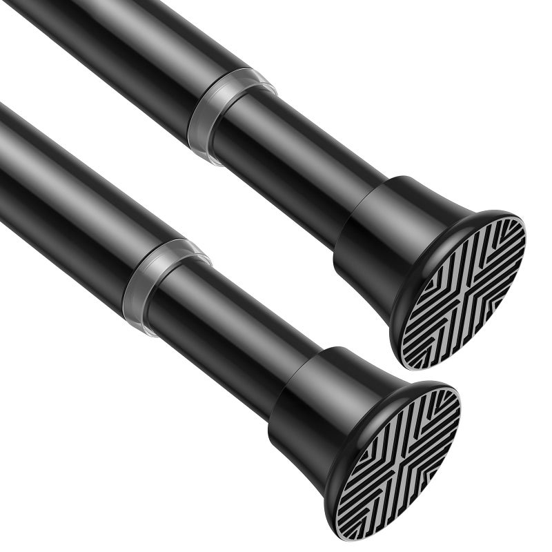 AIZESI 2Pcs Spring Tension Curtain Rod 18-36 Inch Black Small Tension Rod Spring Curtain Rod No Drilling Spring Curtain Rods for Window - Image 1