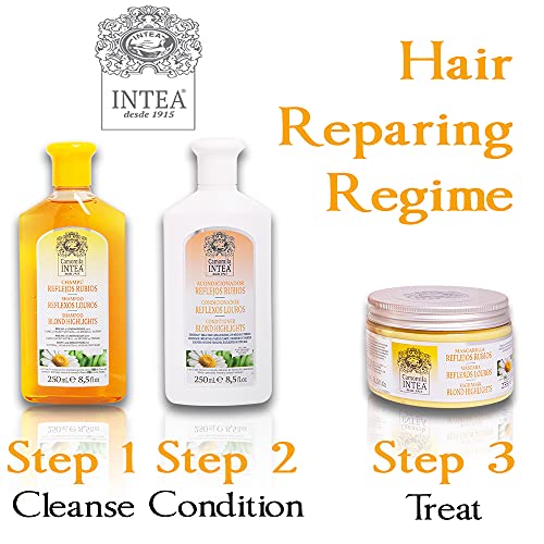 Intea Hair Mask for Blonde, Dyed or Rinsed Hair - 8.3 oz - Restores Damaged Highlights - Paraben and Ammonia Free - With Chamomile Extract - Image 3