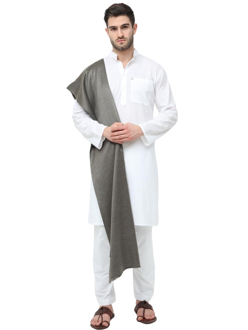 Arvore Bunkaar Dhariwal Men's Plain Faux Cashmilon Woolen Shawl/Lohi (Grey, 45"x100") - Image 4