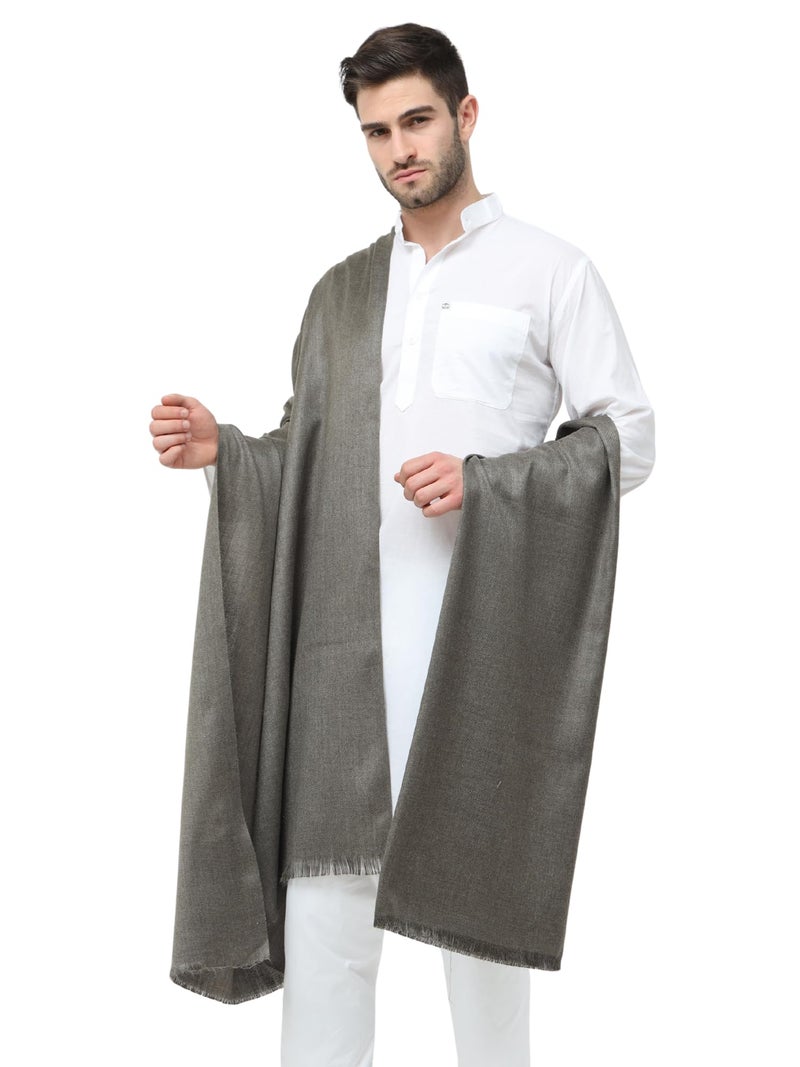 Arvore Bunkaar Dhariwal Men's Plain Faux Cashmilon Woolen Shawl/Lohi (Grey, 45"x100") - Image 5