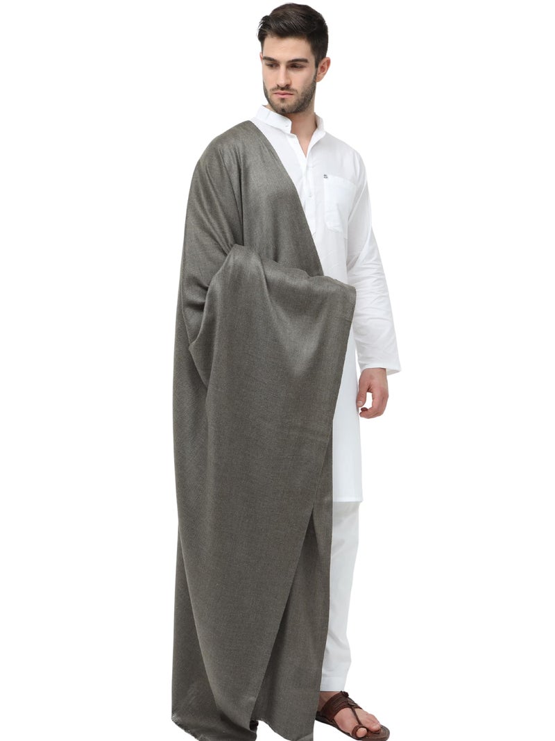 Arvore Bunkaar Dhariwal Men's Plain Faux Cashmilon Woolen Shawl/Lohi (Grey, 45"x100") - Image 1