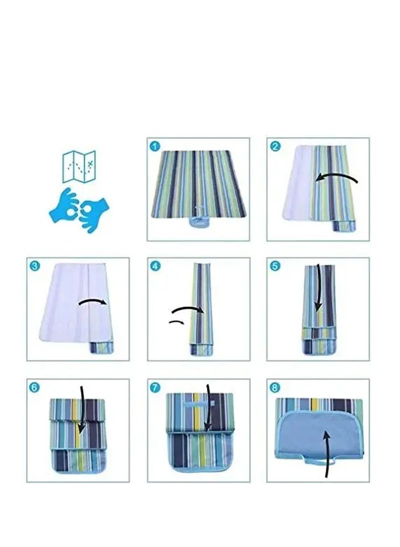 STAR BABiES Star Babies Combo Pack of 2 (Beach Mat, Waffle Towel) - Blue  - Image 3