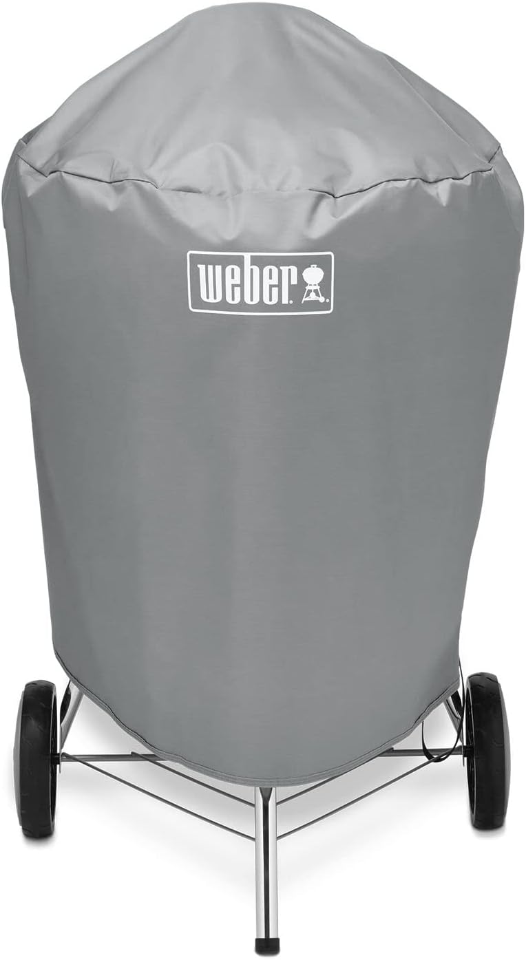 Weber - Premium Polyester Barbecue Cover, Built for 57cm charcoal barbecues grills, UV inhibitors in fabric resist fading, Breathable and water-resistant | Grill cover for 47 cm charcoal grills, water-repellent material with fastening straps, grey, 58.5 x 72.5 x 91 cm - Image 1