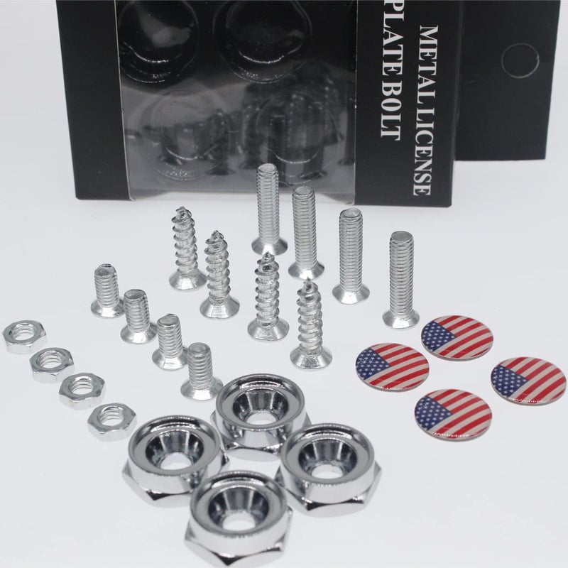 amavoler License Plate Screws Fastener Kit, 4 PCS License Plate Screws with Covers for Fastening License Plates or Frames of Most Cars, Trucks and Motorcycles (red Flag) Multi-color available build - Image 5