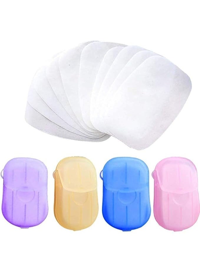 Generic Portable soap paper for single use for hand washing and showering while traveling, foam slides for outdoor use (20 pieces per box) multicolor  - Image 3