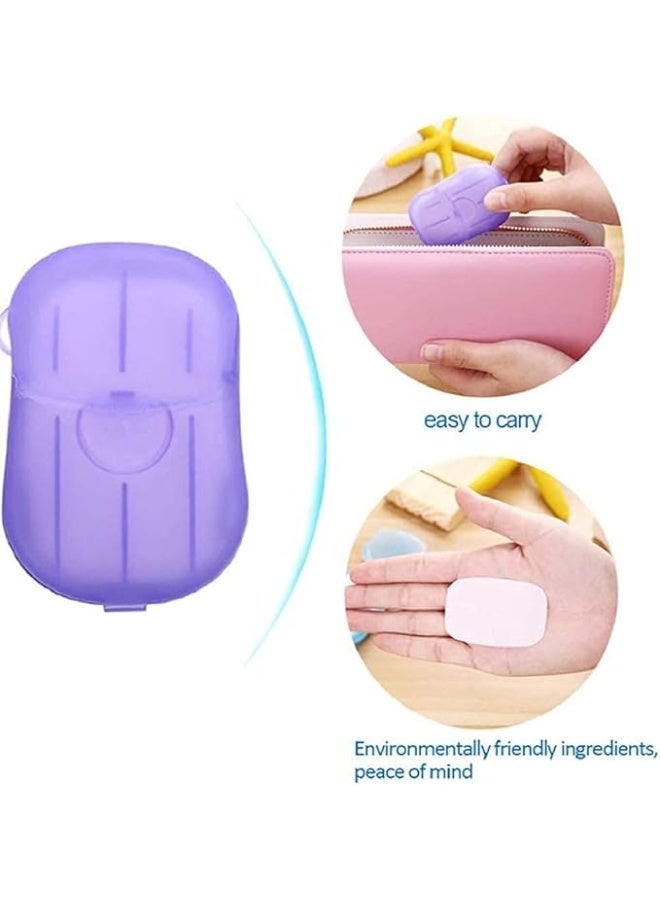Generic Portable soap paper for single use for hand washing and showering while traveling, foam slides for outdoor use (20 pieces per box) multicolor  - Image 4