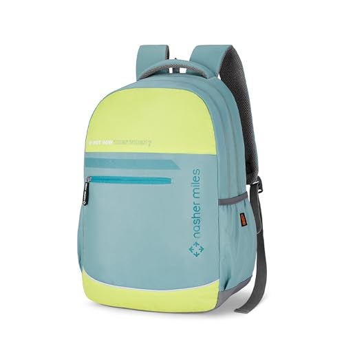 Nasher Miles History 3 Compartment Laptop Backpack 31 Liters Polyester with Raincover| Front Organiser Ideal for College, School Bags for Boys & Girls (Green) - Image 1