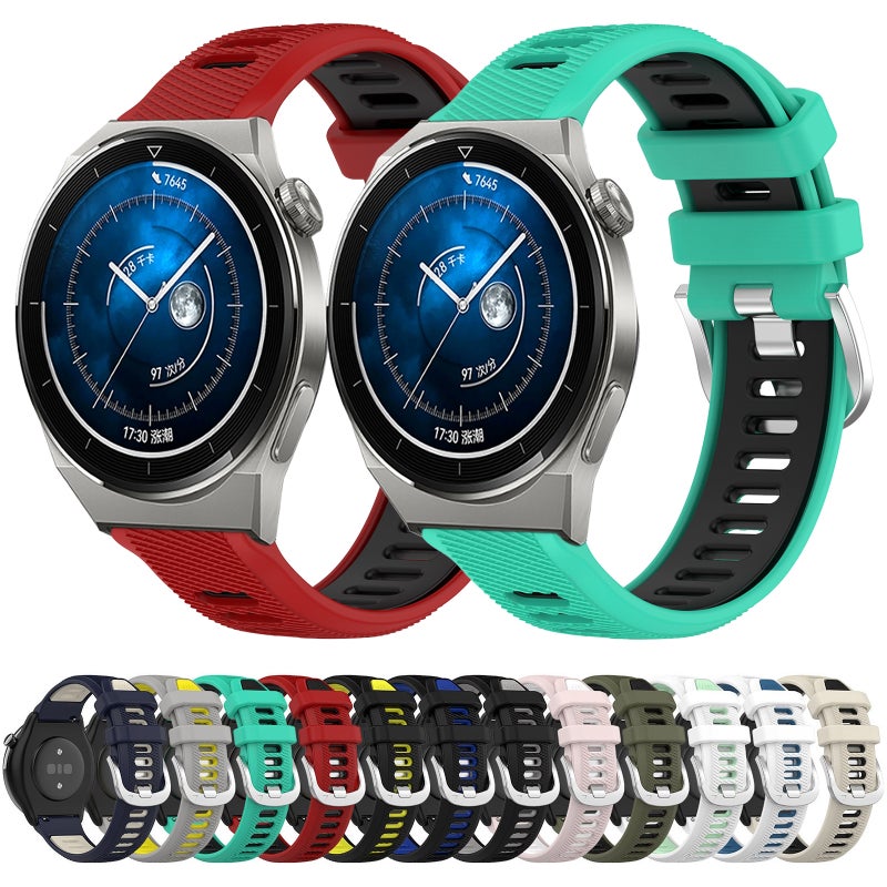 For Huawei Watch Gt3 Pro 43Mm 20Mm Sports Two-Color Steel Buckle Silicone Watch Band(Starlight+Black) - Image 3