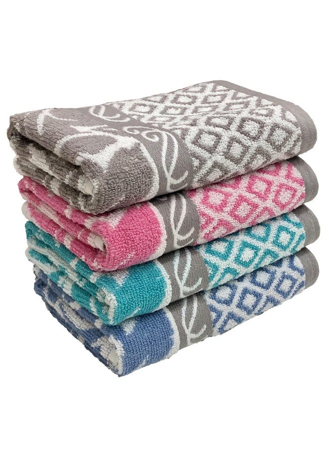 STAMIO Cotton 490 GSM Hand Towel Set of 4, 40 X 60 cm for Men, Women, Home Use, Gym, Wash Basin. Sports, Workout | Soft, Absorbent, Quick Dry, Full Size Large | Multicolor - Image 1