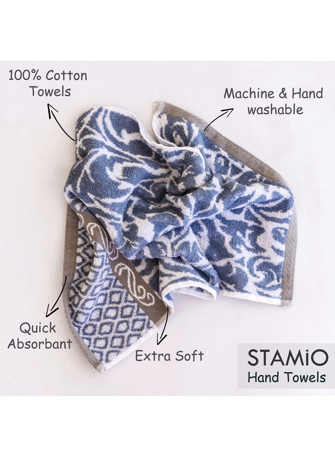 STAMIO Cotton 490 GSM Hand Towel Set of 4, 40 X 60 cm for Men, Women, Home Use, Gym, Wash Basin. Sports, Workout | Soft, Absorbent, Quick Dry, Full Size Large | Multicolor - Image 4