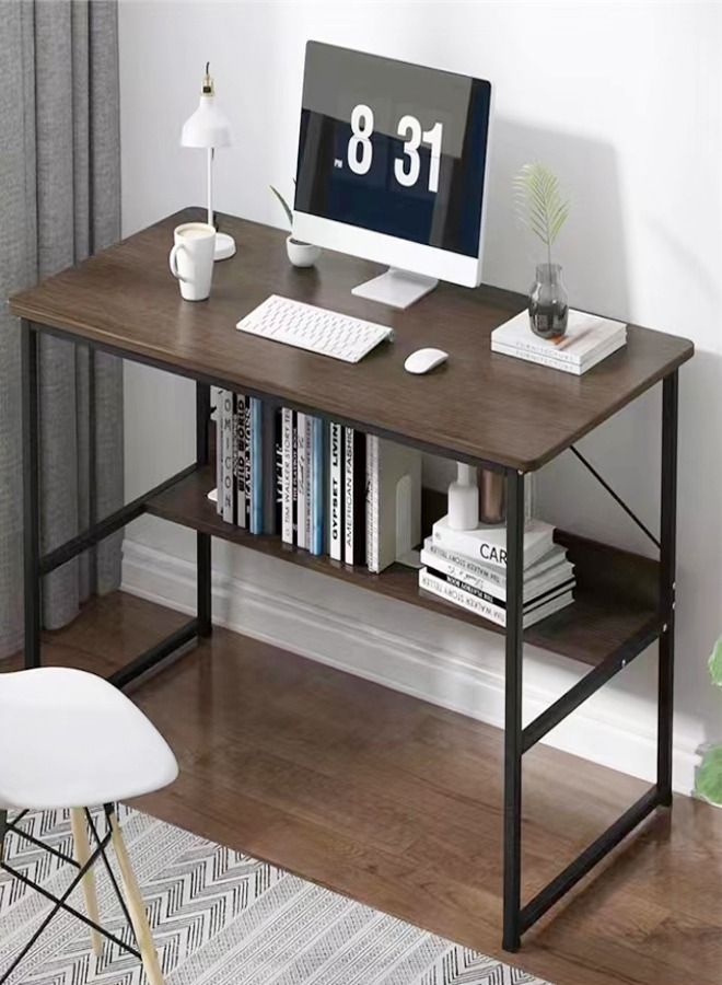 Multifunction Modern Minimalist Home Office Laptop Writing Workstation Desk with Storage Tier for Bedroom Living Room Offices 80 x 50 x 75 Centimeter