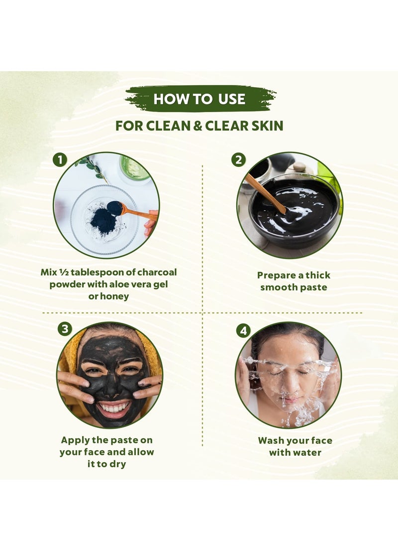 Indus Valley INDUS VALLEY 100% Natural Activated Charcoal Powder Ideal for Skin Removes Dead Skin, Impurities, Detoxifies Skin - (100g)  - Image 5