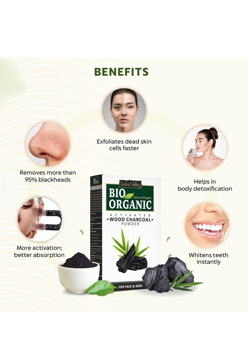 Indus Valley INDUS VALLEY 100% Natural Activated Charcoal Powder Ideal for Skin Removes Dead Skin, Impurities, Detoxifies Skin - (100g)  - Image 3