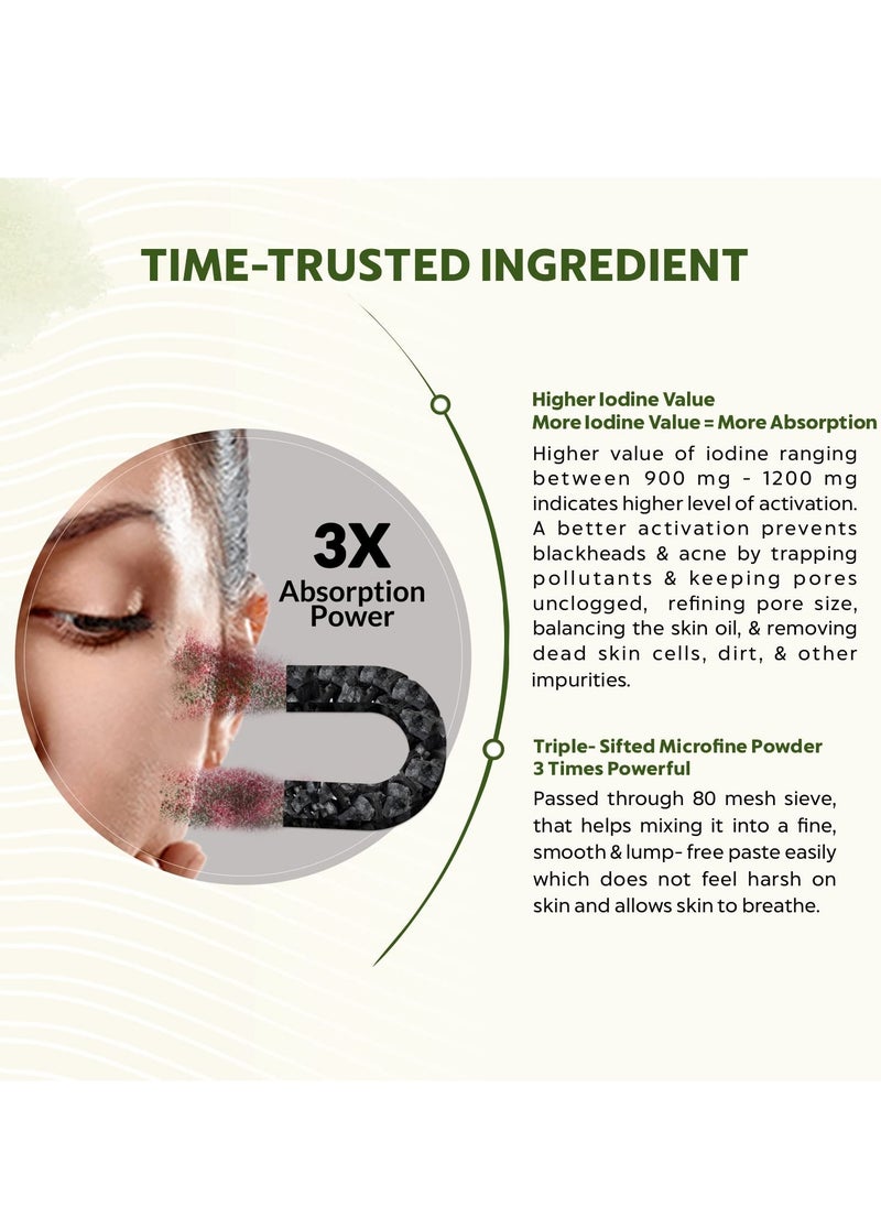 Indus Valley INDUS VALLEY 100% Natural Activated Charcoal Powder Ideal for Skin Removes Dead Skin, Impurities, Detoxifies Skin - (100g)  - Image 4