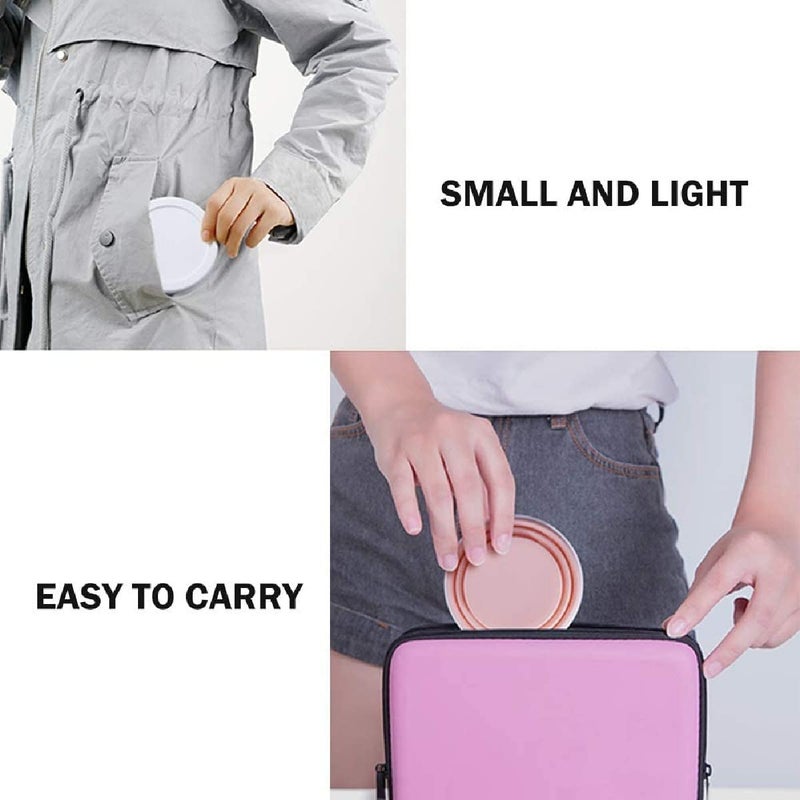 TASKHOUSE Collapsible Outdoor Travel Cup Silicone Folding Water Cups with Lids Drinking Glasses Hot Mug - 200 ML (Pack of 2, Pink) - Image 5