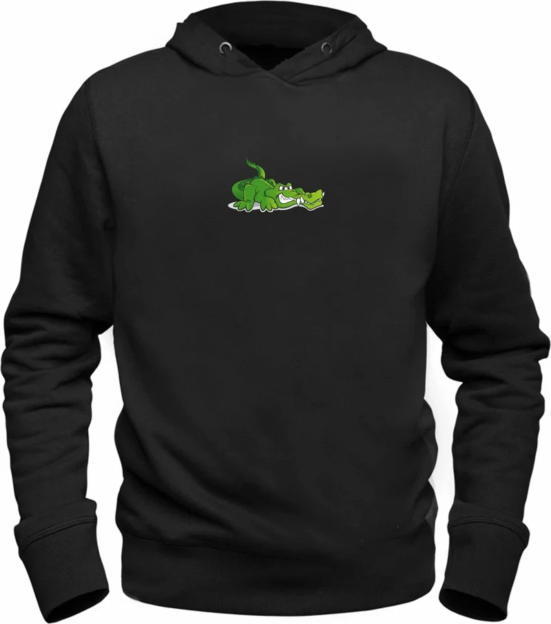 Alfa Tshirt Animal Crocodile Printed Black Sweatshirt