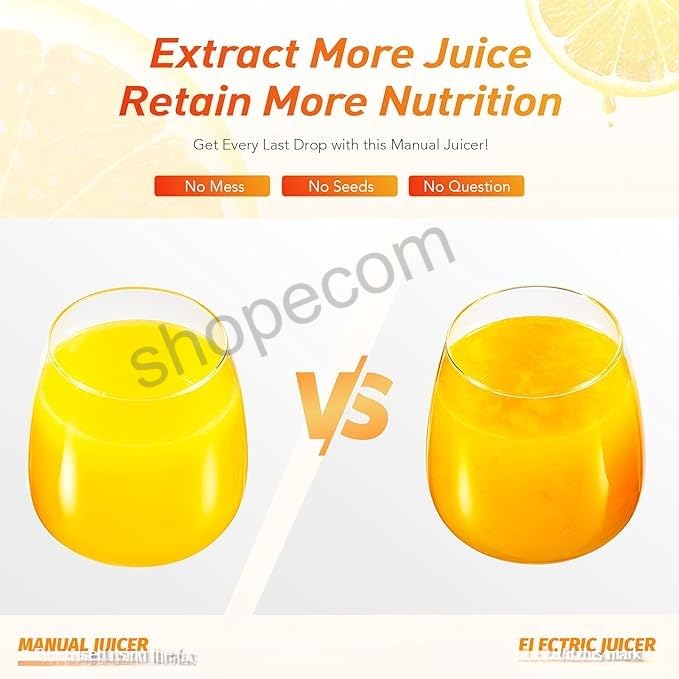 SHOPECOM Hand Press Juicer Machine Manual Orange Juicer and Professional Citrus Juicer for Orange Juice Pom Lime Lemon Juice Commercial Lemon Squeezer and Orange Crusher Easy to Clean - Image 3