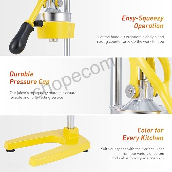 SHOPECOM Hand Press Juicer Machine Manual Orange Juicer and Professional Citrus Juicer for Orange Juice Pom Lime Lemon Juice Commercial Lemon Squeezer and Orange Crusher Easy to Clean - Image 5